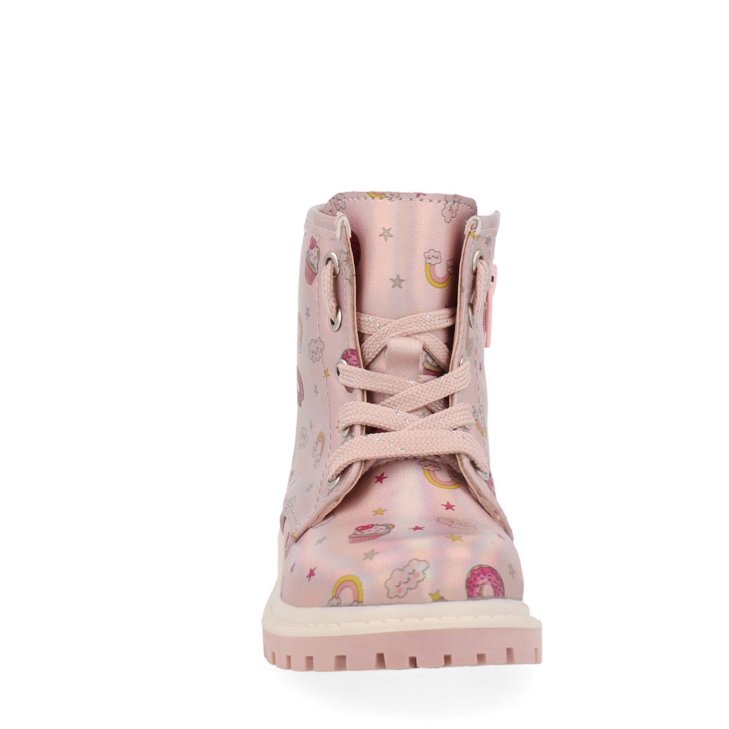 Botín Estilo Industrial Vazza color Rosa Estampado Donas para Niña