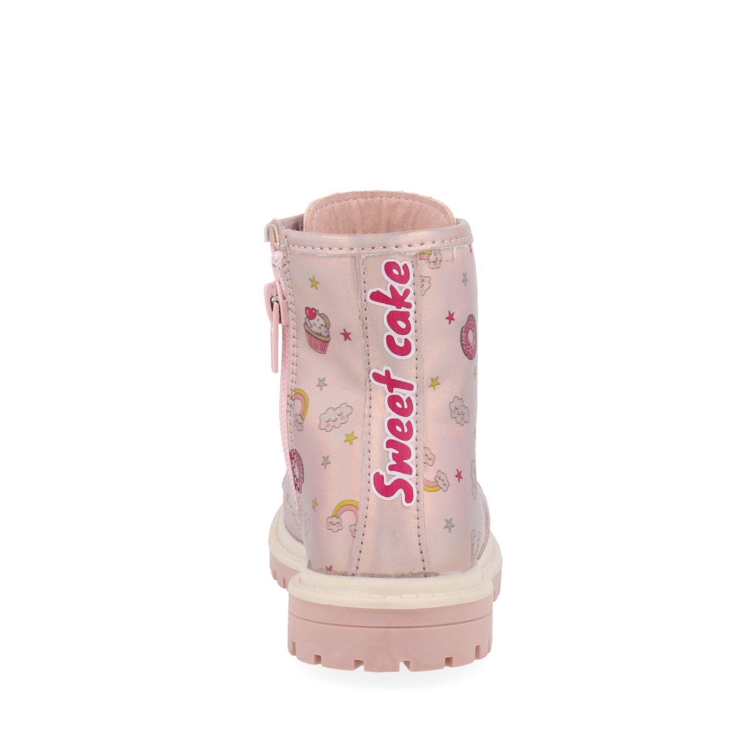 Botín Estilo Industrial Vazza color Rosa Estampado Donas para Niña