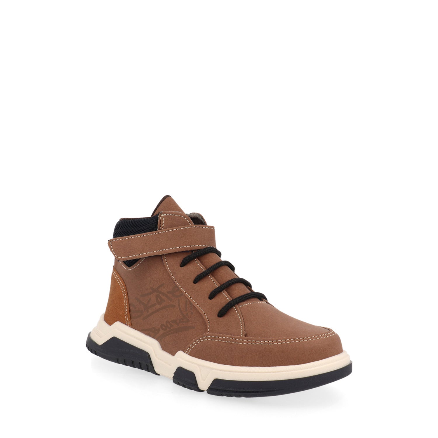 Tenis Casual Vazza color Cognac para Niño