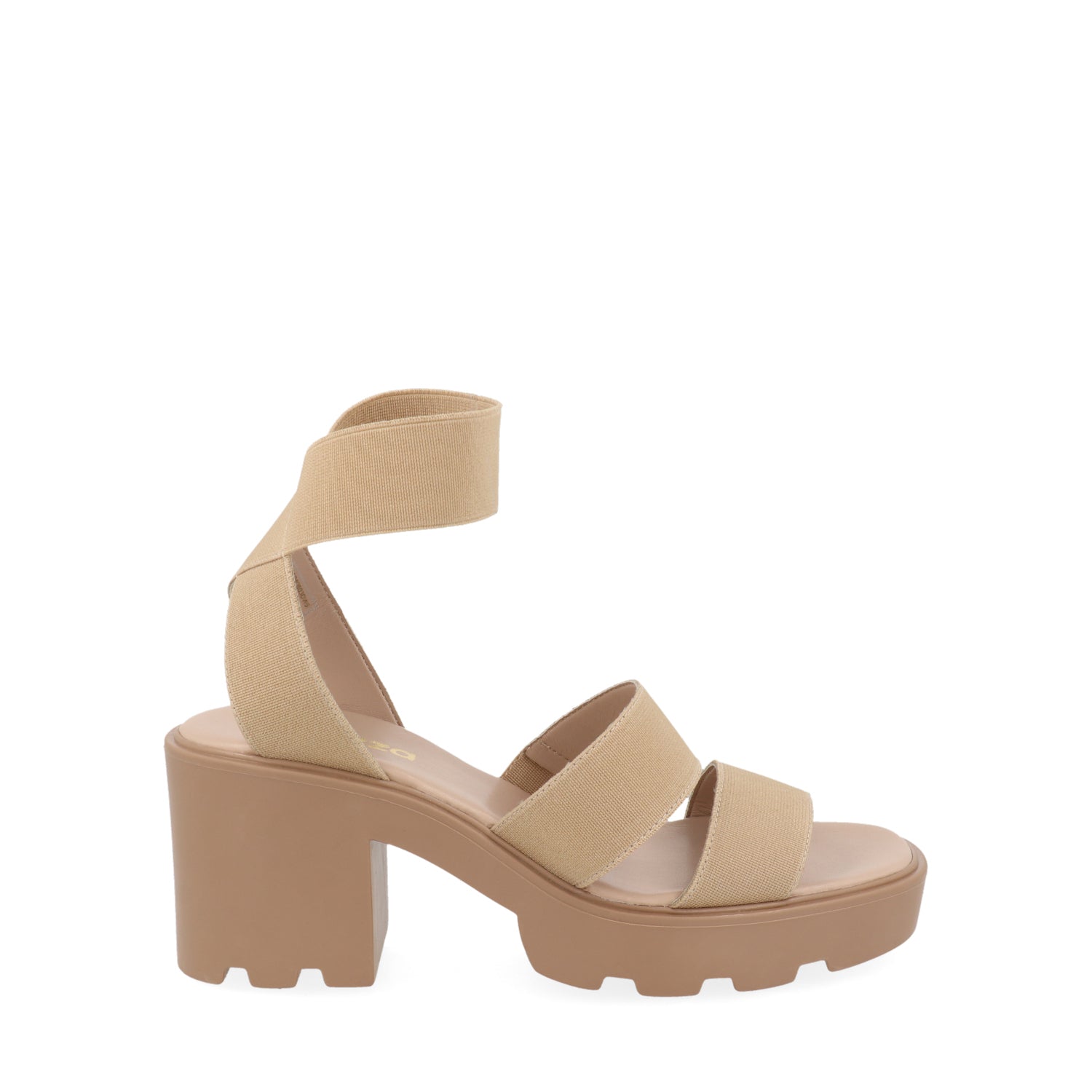 Sandalia de TacÃ³n Vazza color Beige para Mujer