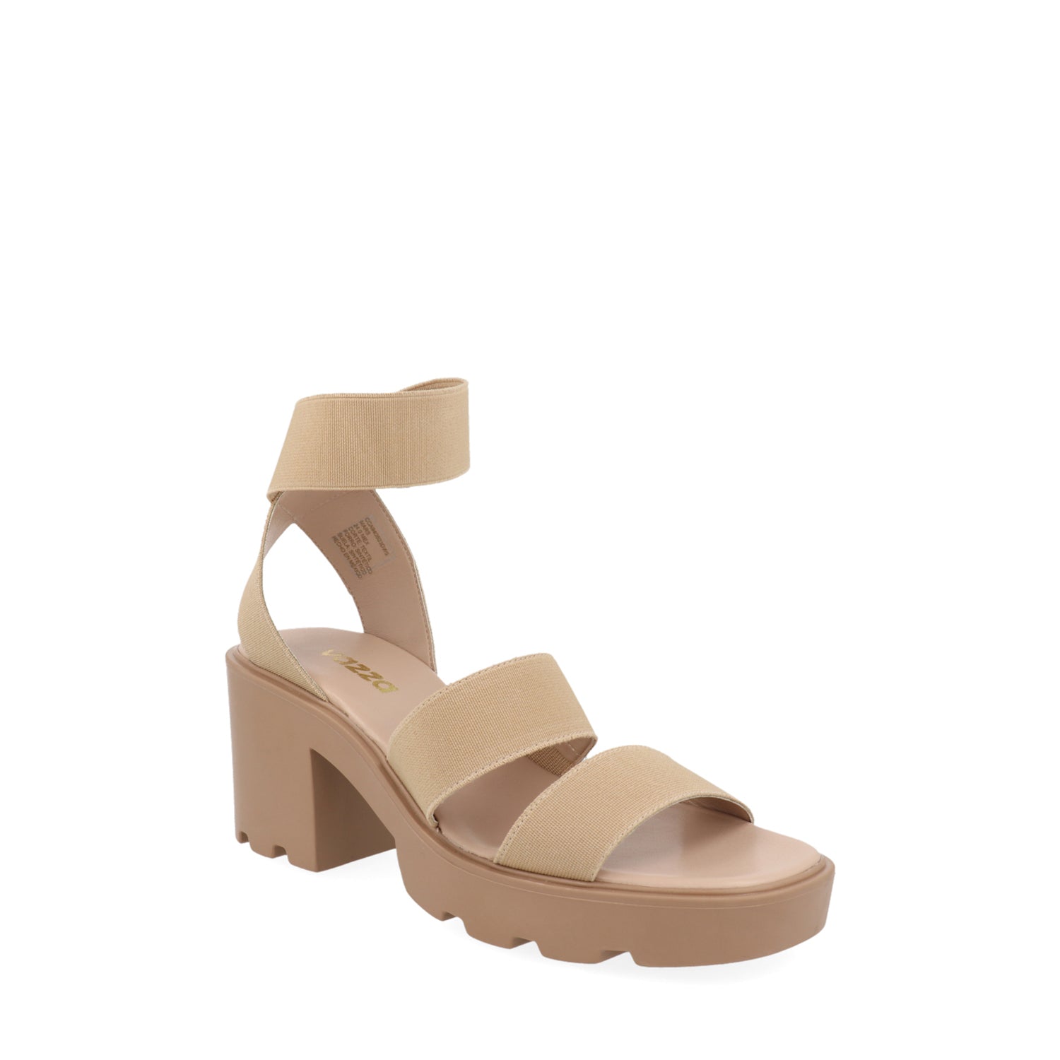 Sandalia de TacÃ³n Vazza color Beige para Mujer