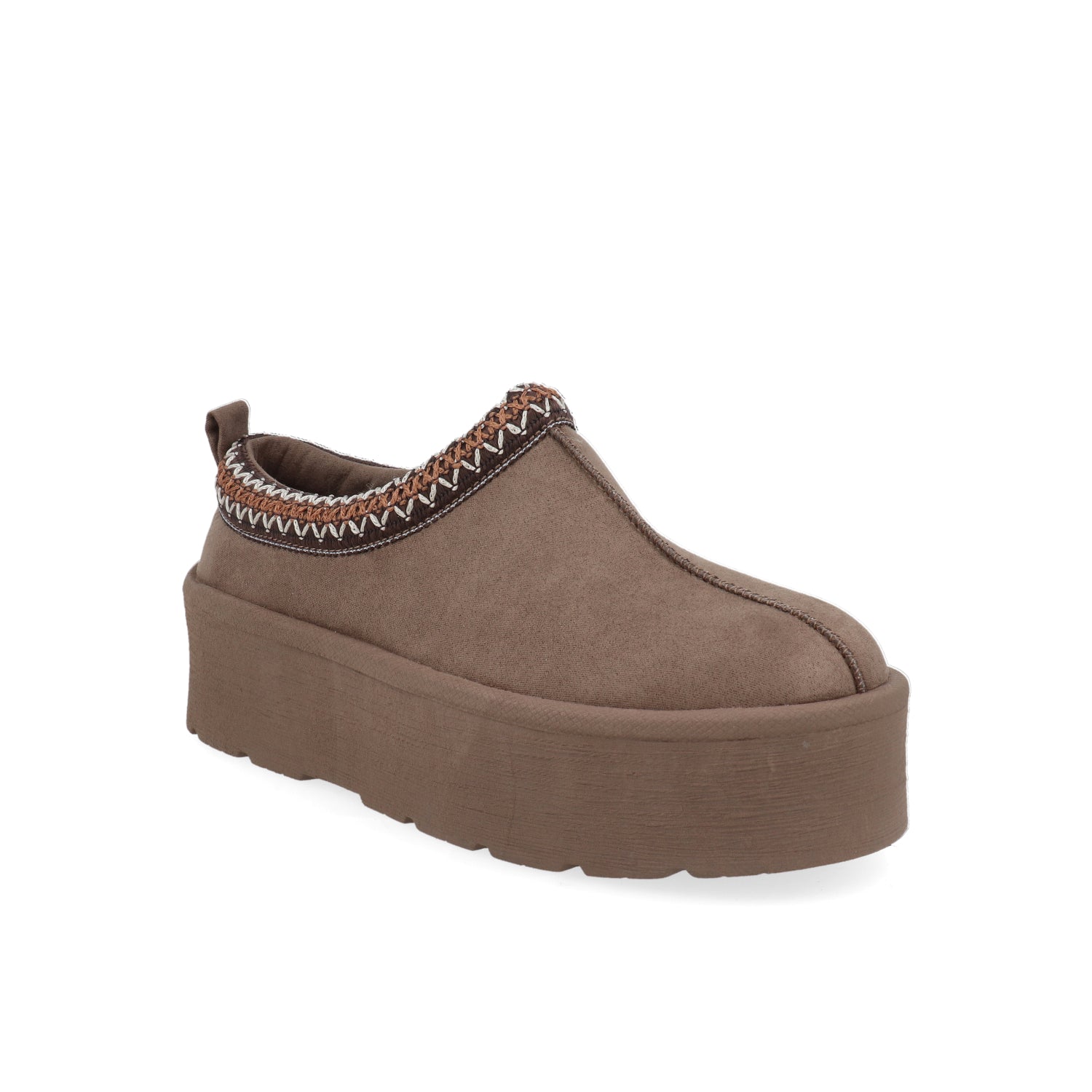Pantunfla Casual Vazza color Taupe para Mujer
