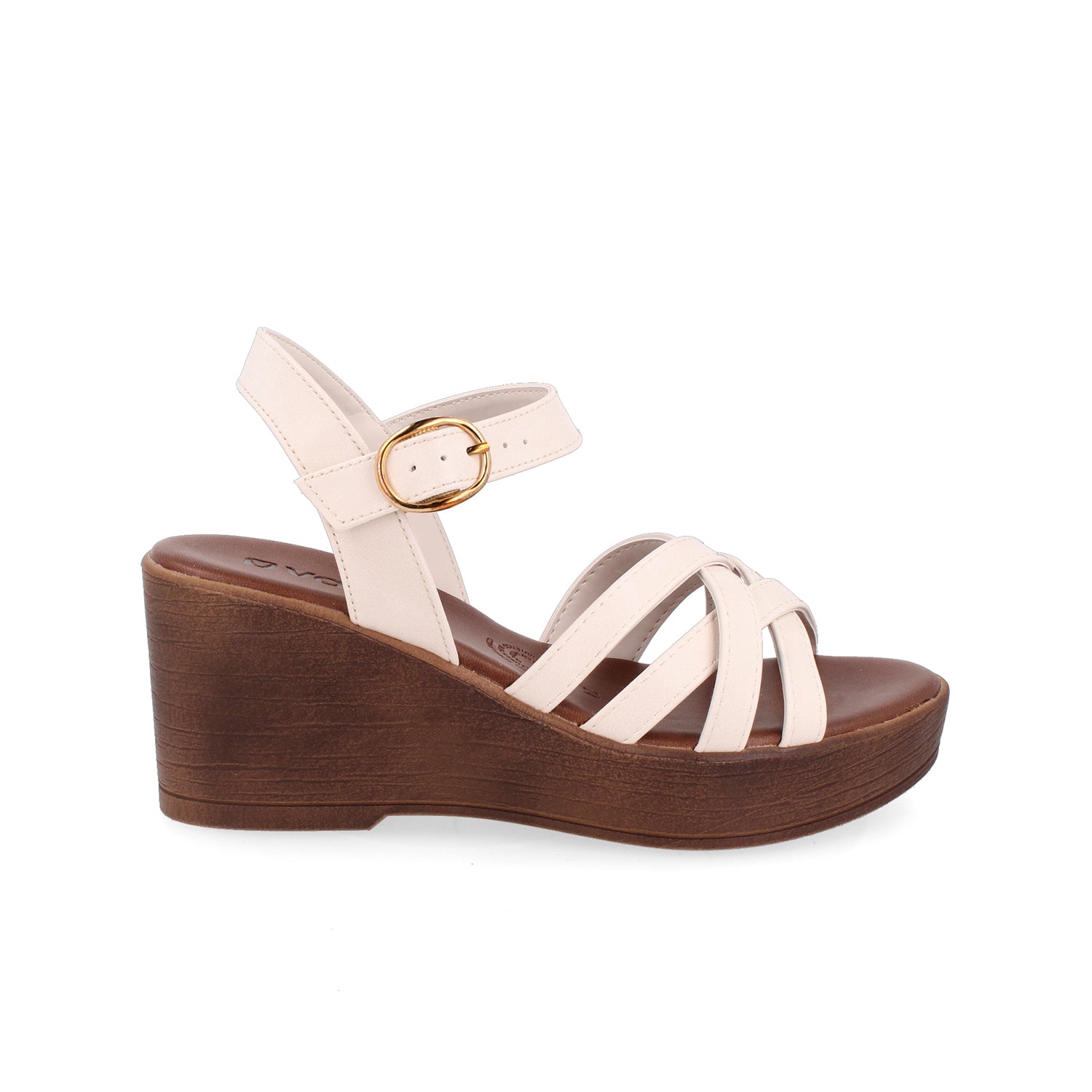 Sandalia Casual Vazza color Latte para Mujer