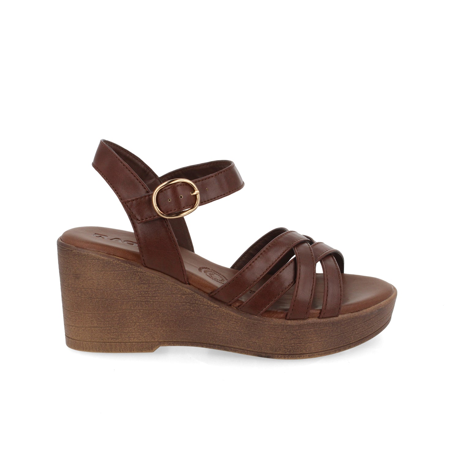 Sandalia Casual Vazza color Cafe Obscuro para Mujer