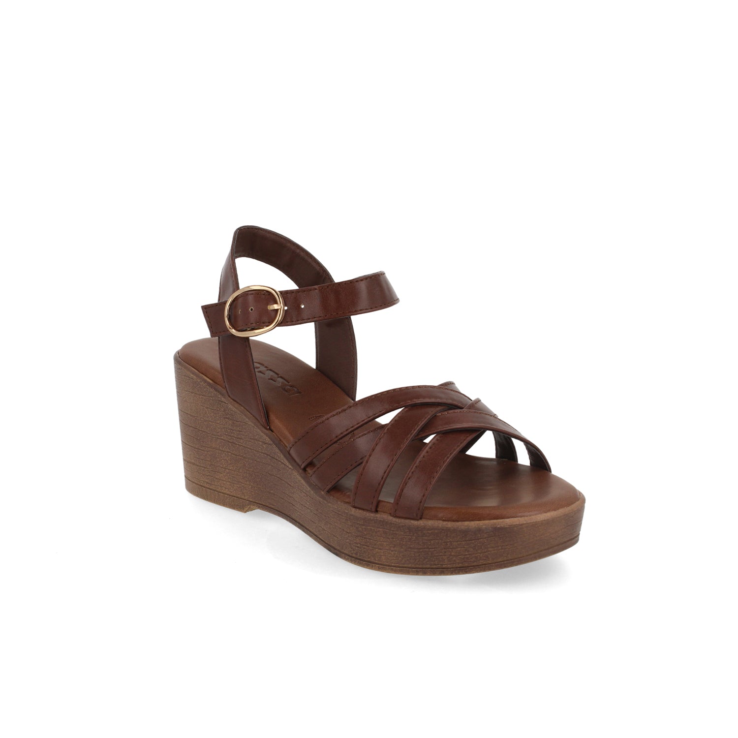 Sandalia Casual Vazza color Cafe Obscuro para Mujer