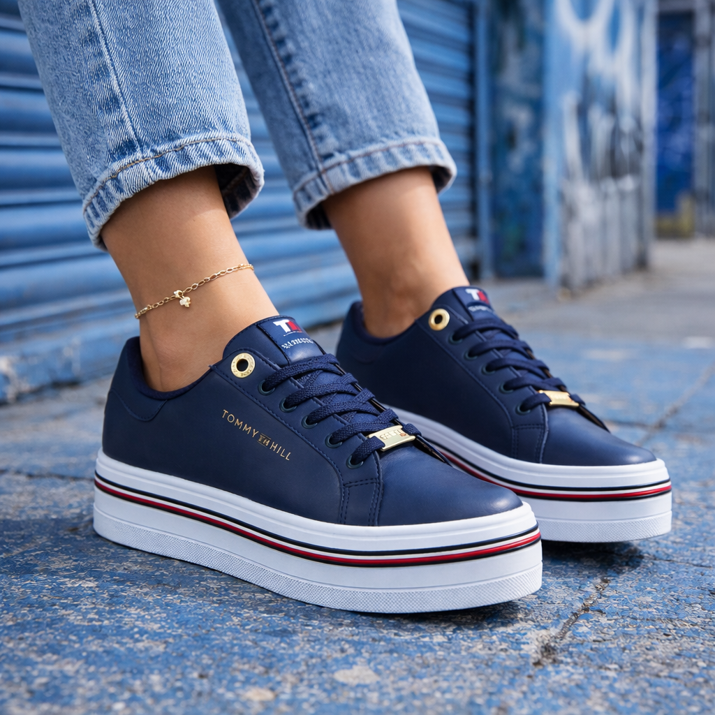 Tenis Urbano Tommy Hill color Azul Marino para Mujer