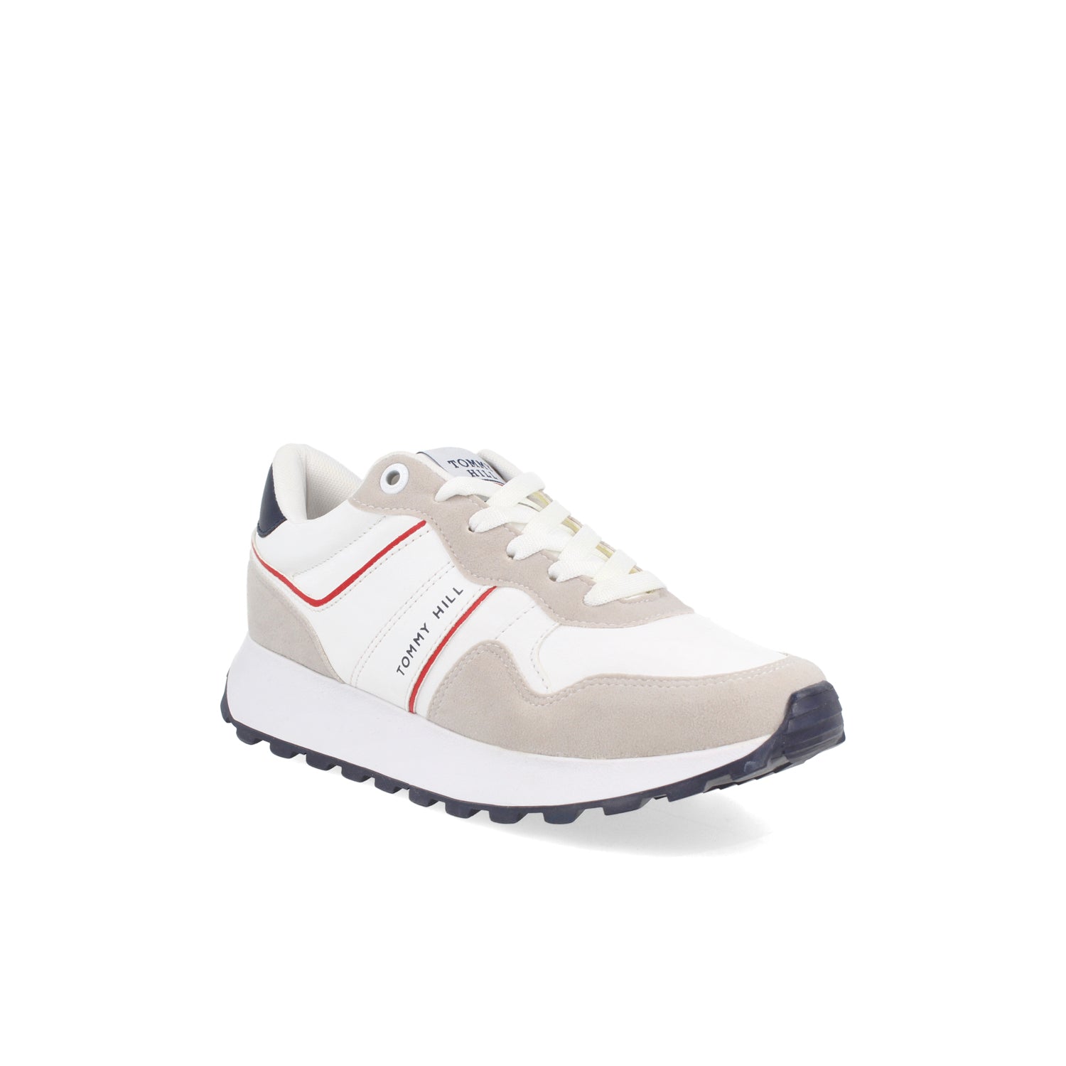Tenis Urbano Tommy Hill color Blanco Con Gris  para Mujer