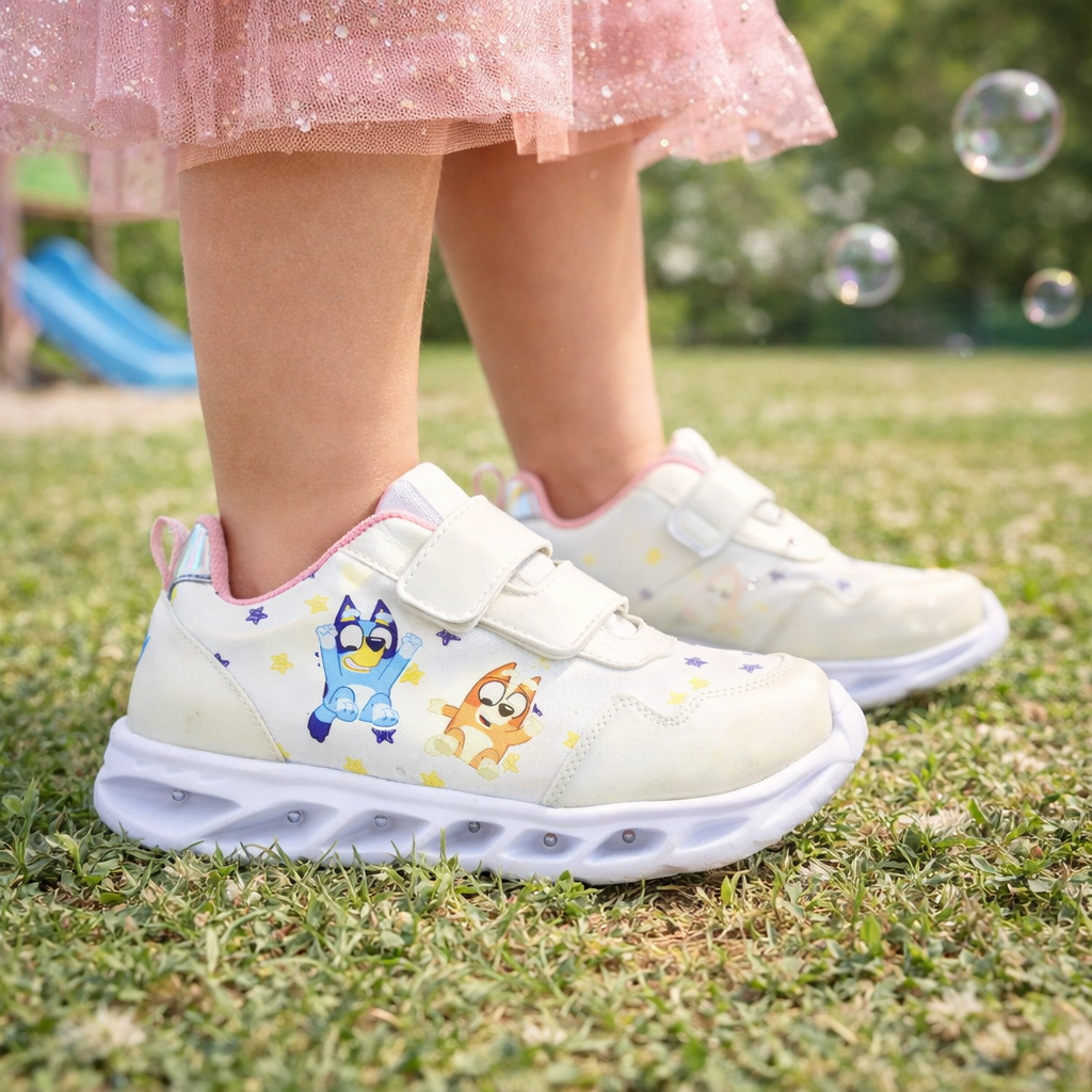 Tenis Urbano Tropicana color Blanco para Niña de Bluey con Luces