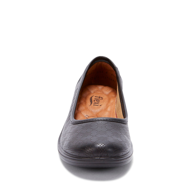 Zapato confort Flexi de piel color negro
