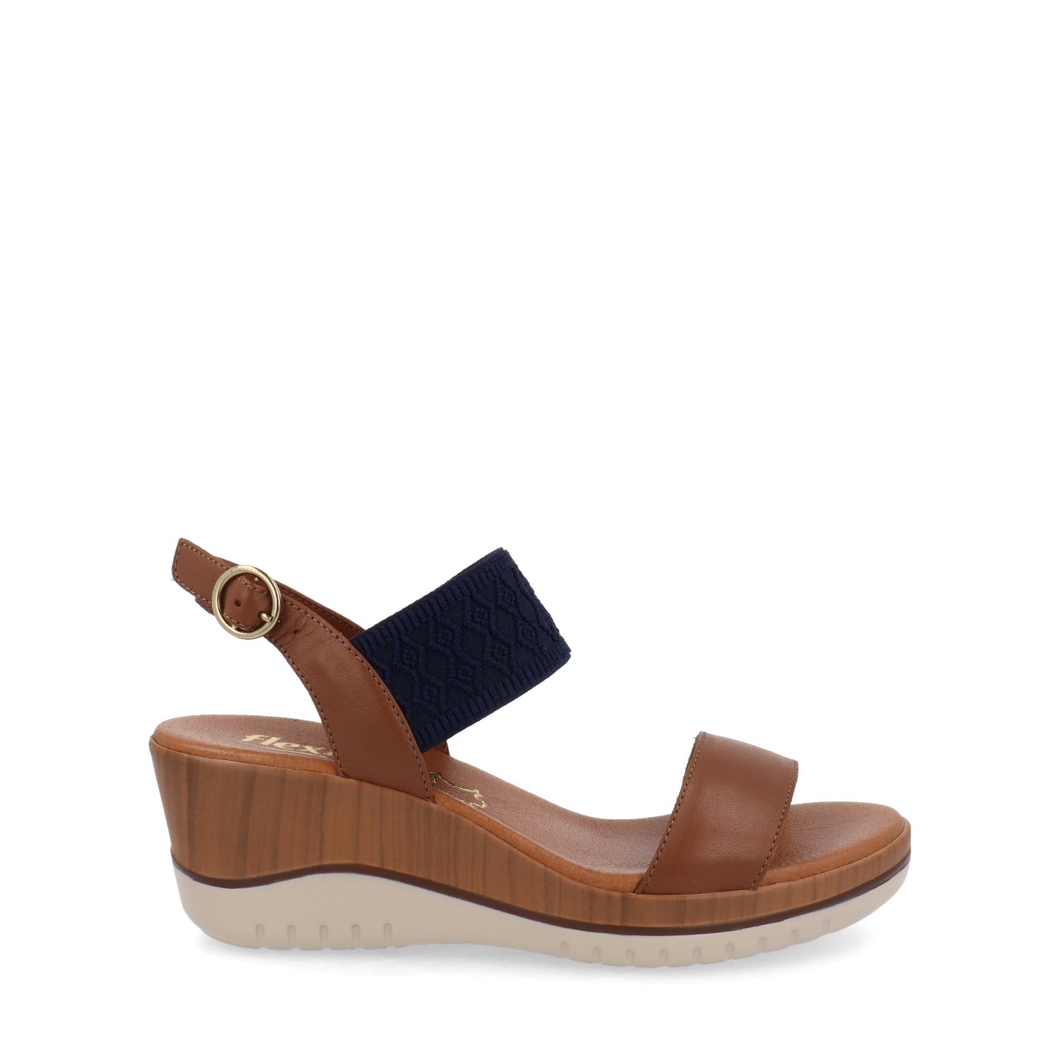 Sandalia casual Flexi color café para mujer
