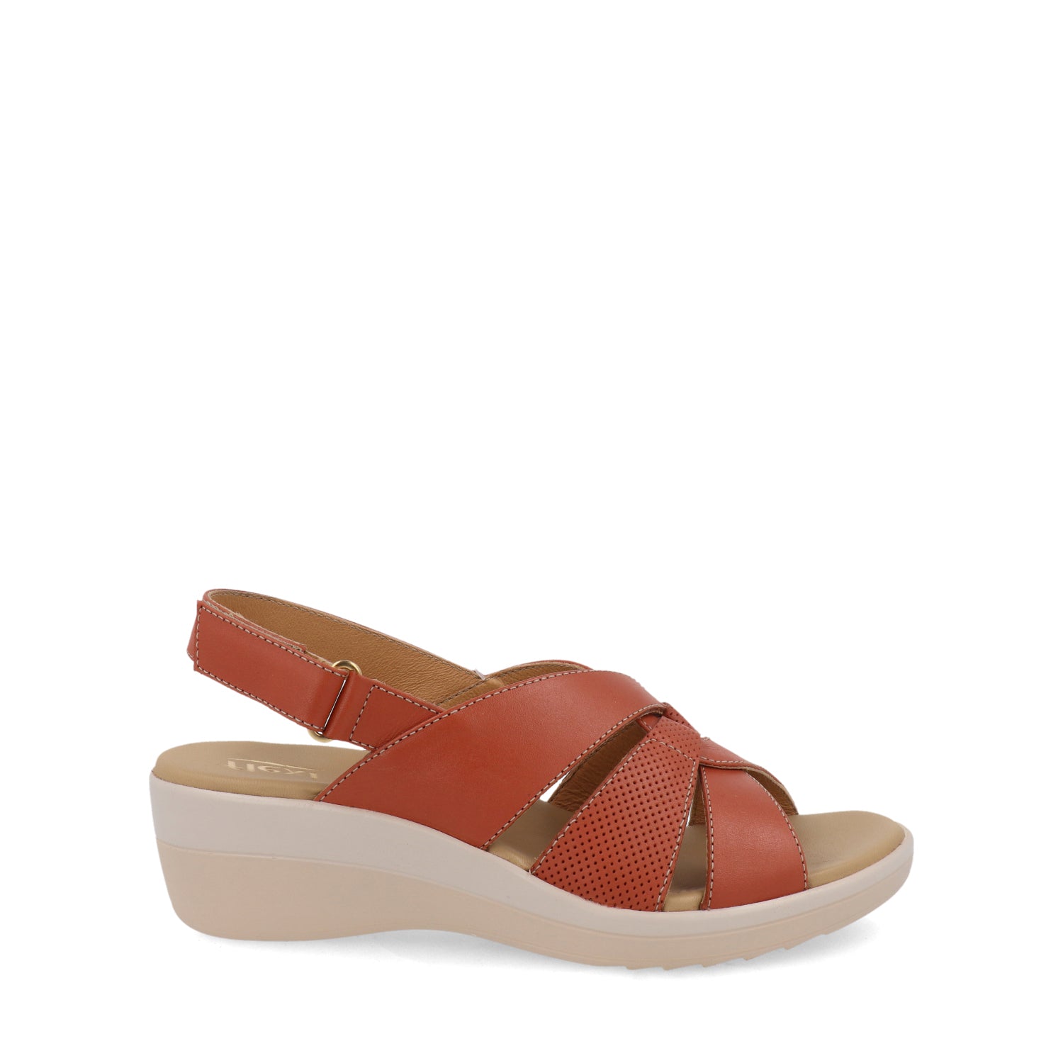 Sandalia confort Flexi color terracota para mujer