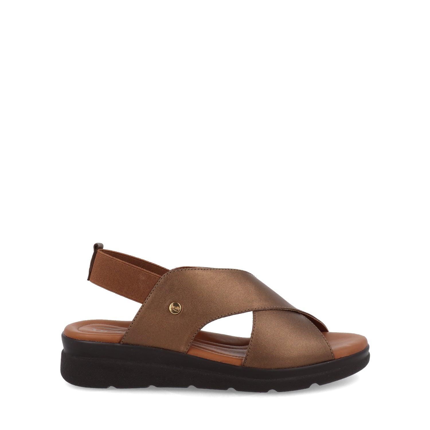 Sandalia confort Flexi color bronce para mujer