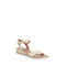 Sandalia de tacón bajo Vazza color beige con diseño tejido en correa para Jr. Niña