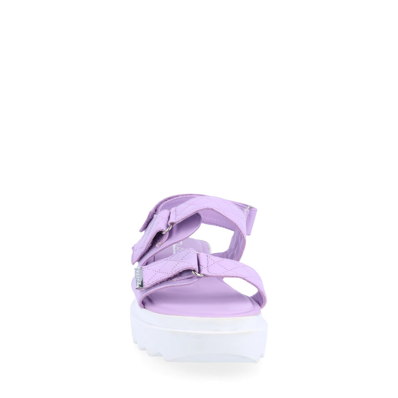 Sandalia de tacón Medio Vazza color Lila ajuste con velcro para Mujer