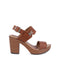 Sandalia de tacón Vazza color Camel con textura para Mujer