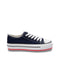 Tenis navy de plataforma con suela tricolor