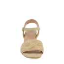 Sandalia de tacón Vazza color natural  diseño tejido para mujer