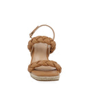 Sandalia de tacón Vazza color Camel diseño trenzado para Mujer