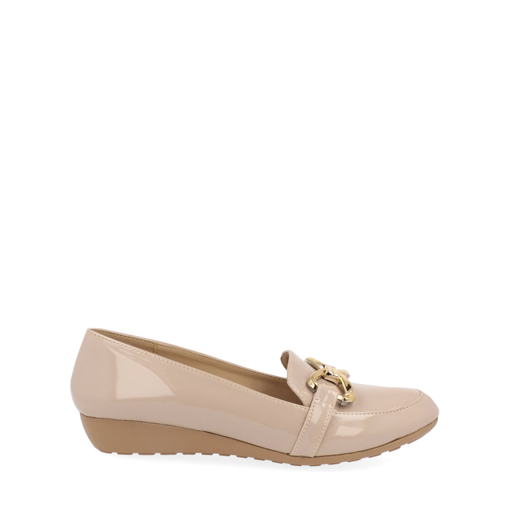 Balerina Casual Vazza color Beige de charol para Mujer