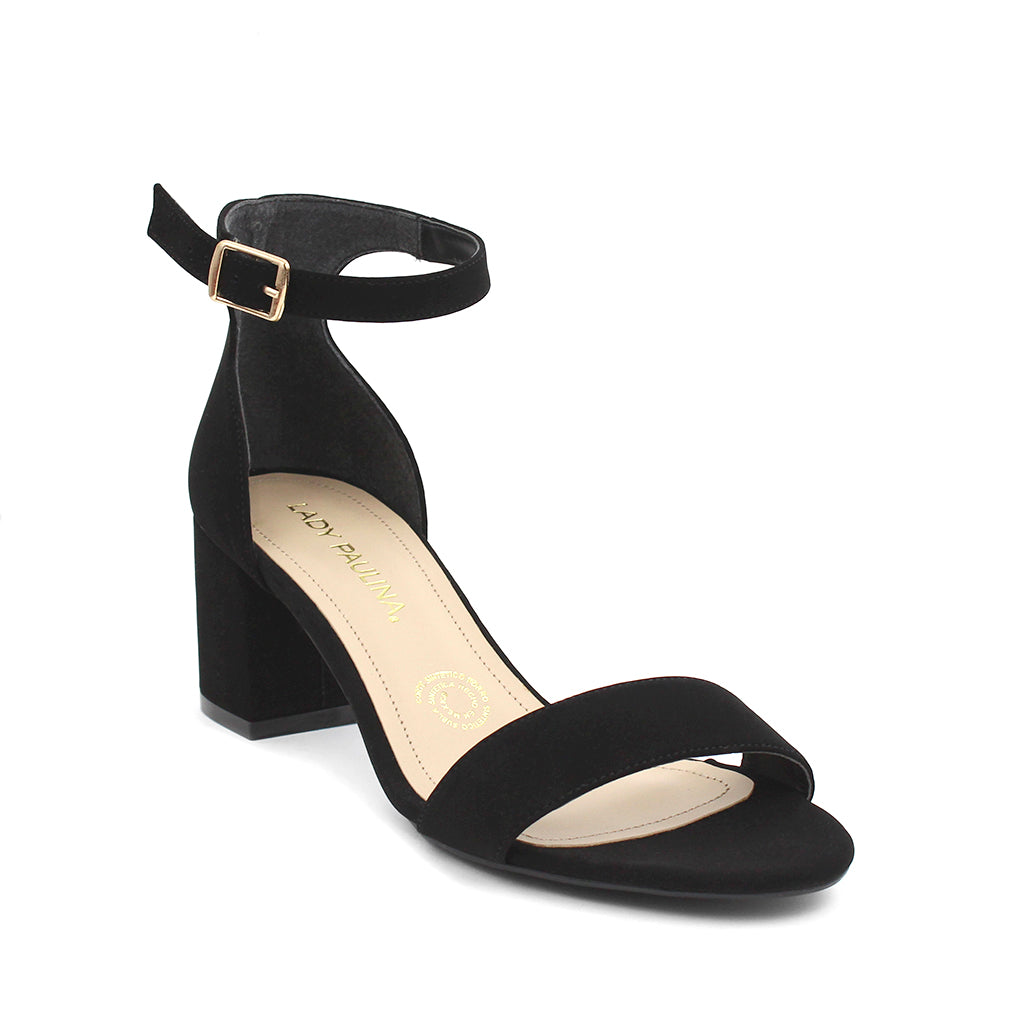 Sandalia de tacón Vazza color negro para mujer