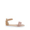 Sandalia de Piso Vazza color camel decorada con brillo para niña